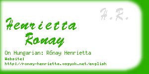 henrietta ronay business card