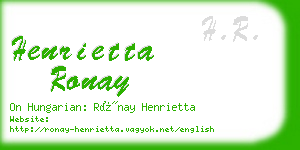 henrietta ronay business card